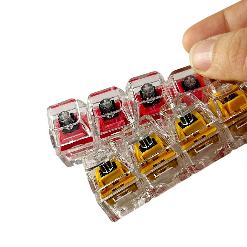 Led Keyboard Key Chain Toy 4 Keys Mechanical Keyboard Axis Tester Button Keycap Finger Keyboard Cap Toy Decompression Press Tool