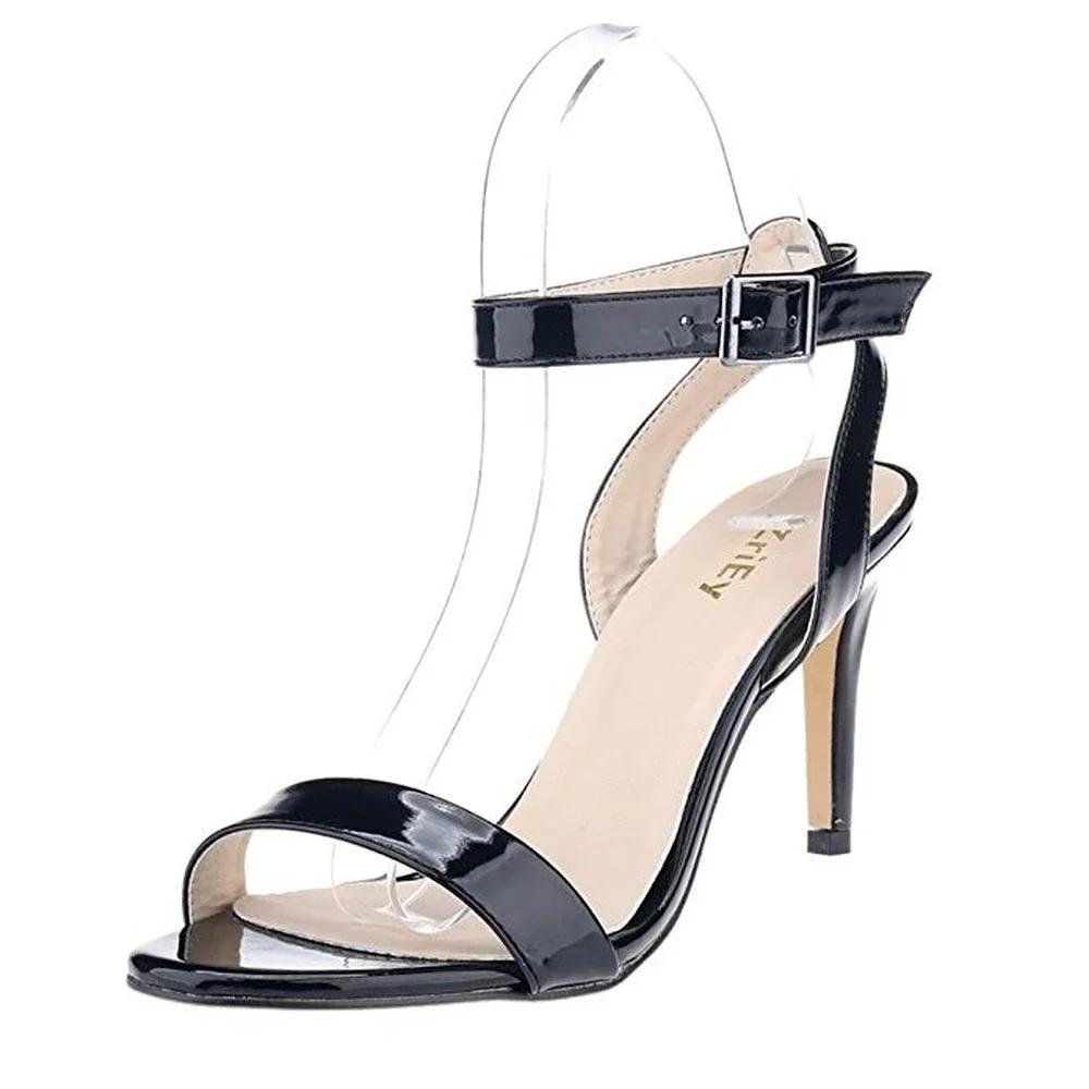 Women Sandals Stilettos Summer Sexy Open Toe Ankle Strap High Heels Ladies Shoes Buckle 9cm Mid Thin Heel Party Wedding Shoes