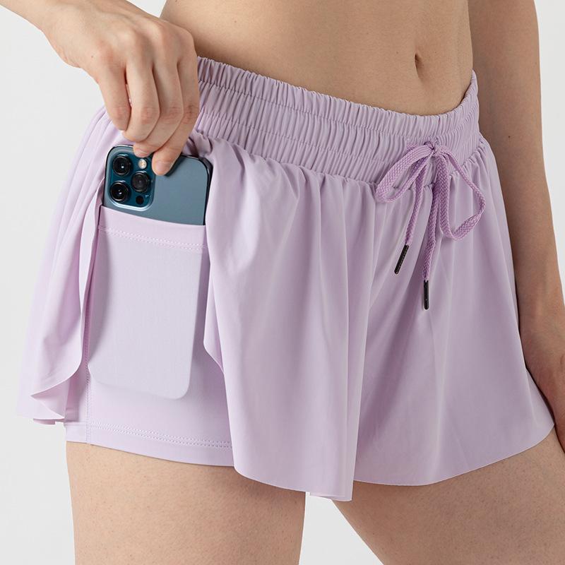 Women's Flowing Sports Shorts Gym Yoga Workout Running Tennis Skirt Comfortable Skirts with Pockets