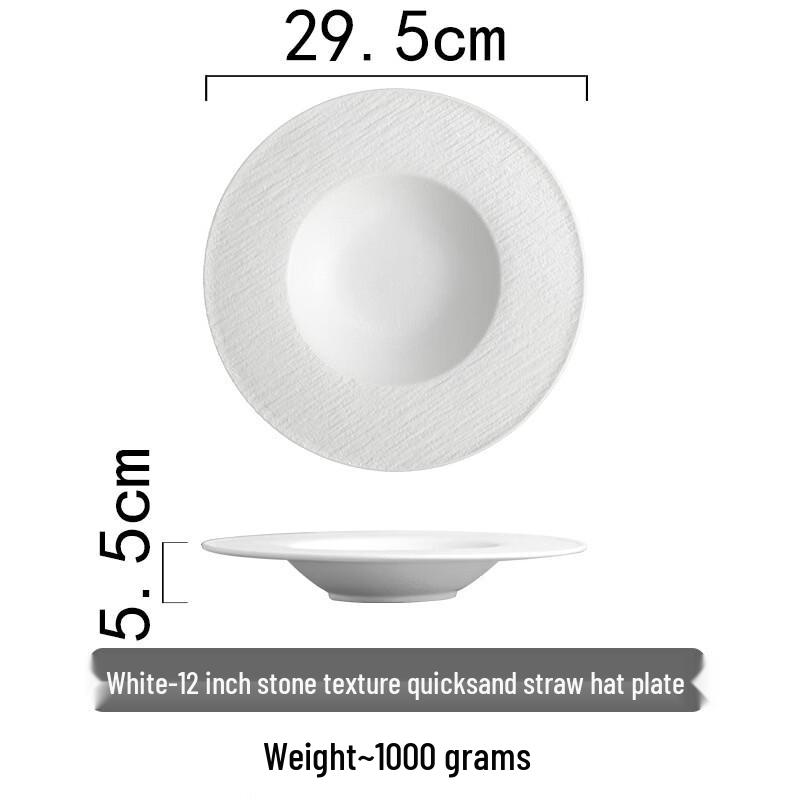 Abay Japanese Ceramic Straw Hat Pasta Salad Plate