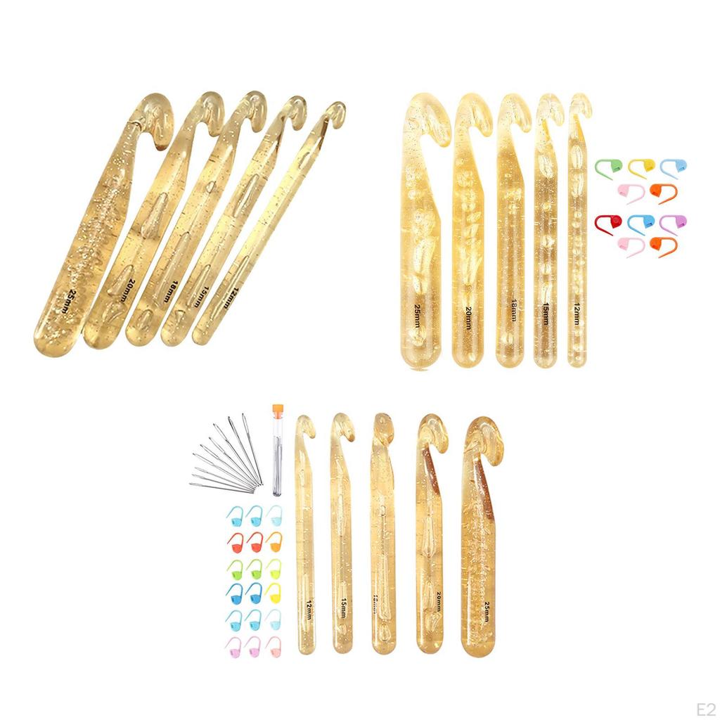 5x Crochet Hooks Set Needles Accessories Large Yarn Knitting Only