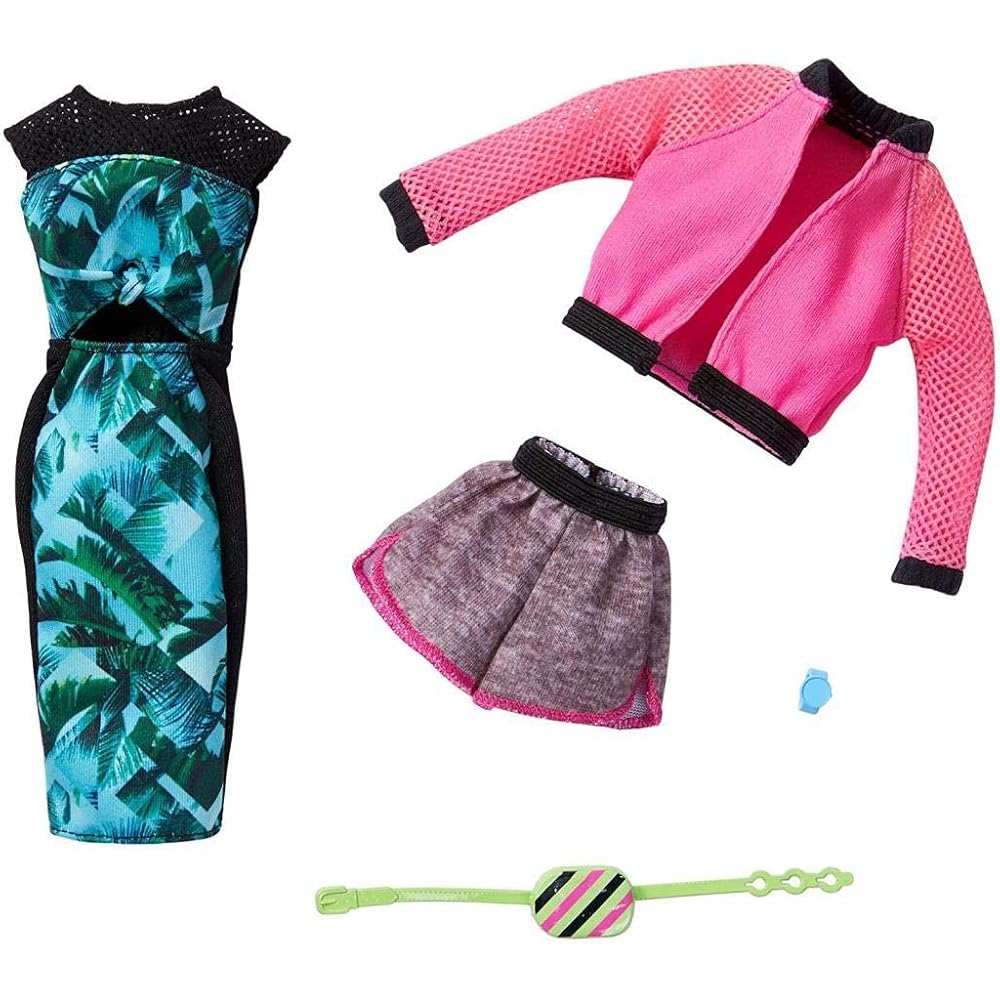 

Barbie Fashion 2-Pack Flower Pink Dress Set with Accessories for Dress-Up Dolls Ages 3+