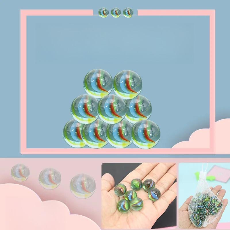 20pcs Children Glass Ball 16Mm Cream Console Game Stress Pinball Machine Cattle Small Marbles Pat Toys for Kids Machine Beads