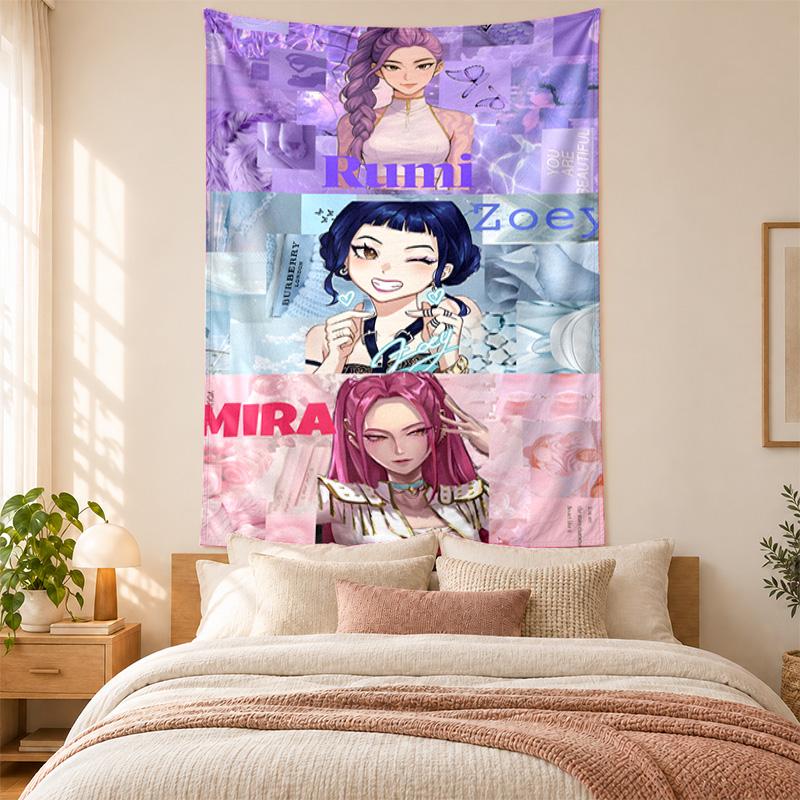 Kpop Dämonenjäger Wandteppich hohe Qualität zur Dekoration von Wohnzimmer Schlafzimmer Studentenwohnheim Wänden ideal als Schlafzimmer Wandkunst oder Weihnachtsgeschenk