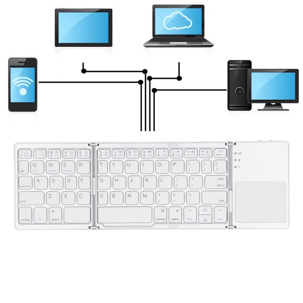   Keyboard Portable Folding DualMode   3.0 Rechargble Fingerboard with Toucad USB Wired(Black )