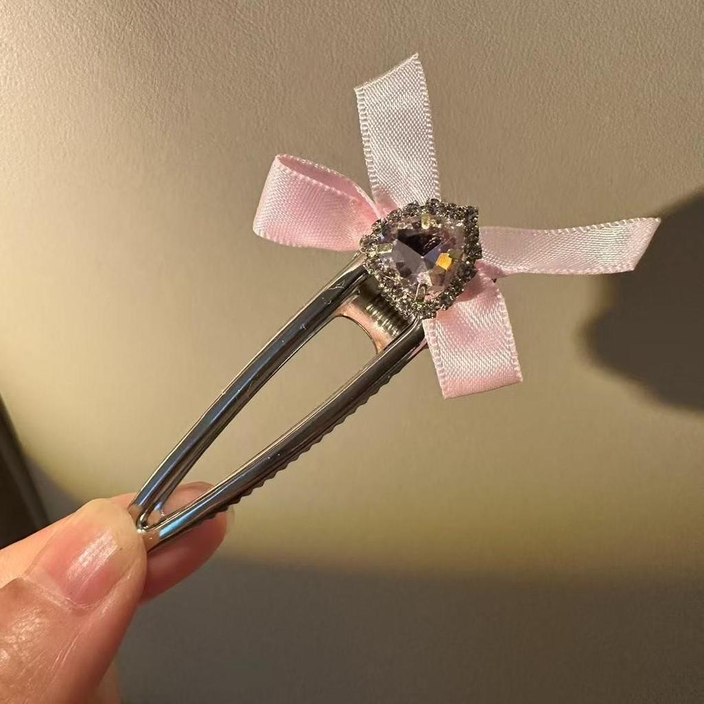 Gentle White Lace Bow Duckbill Clip for Bangs & Ponytails