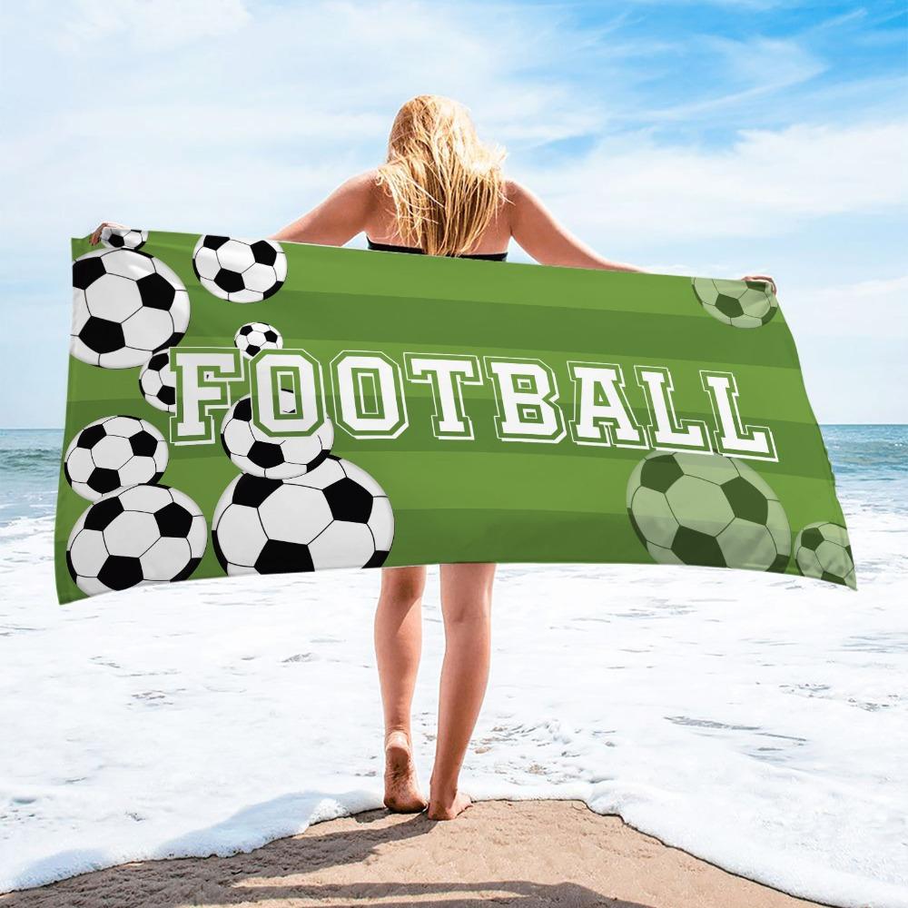 Breathable Quick-Dry Beach Scarf Soft Sports Towel Football Print Beach Towel  Football Event