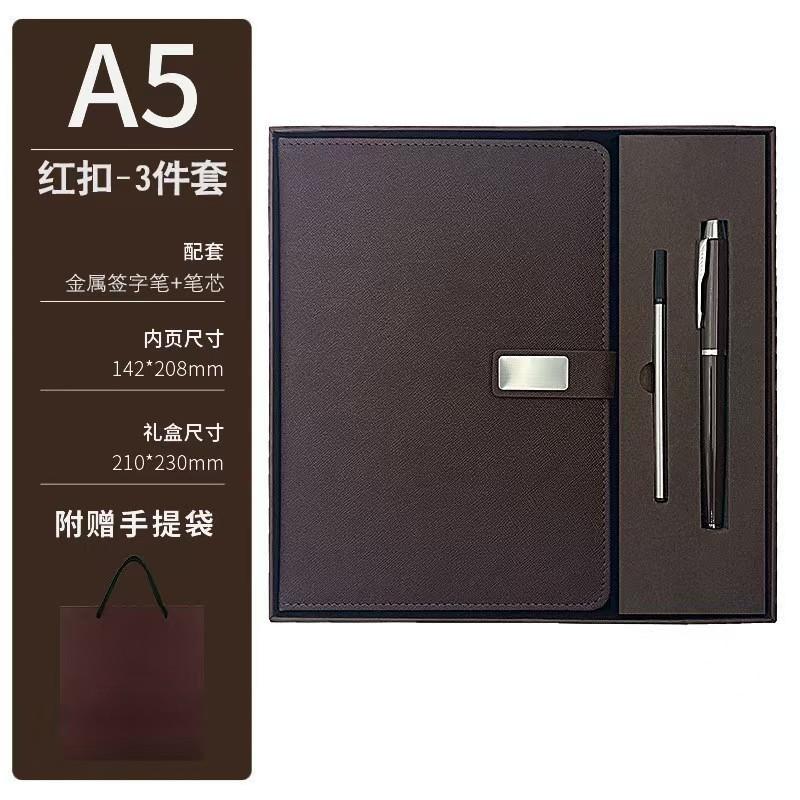Promo Business Luxury A5 Diary Bottle Set Customizable PU Leather A5 Notebook Gift Set With Pen Thermal Mug and USB
