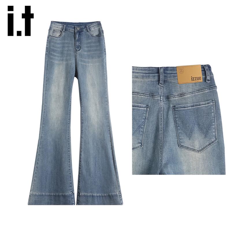 izzue it Women's High-Waist Slim Fit Flared Jeans