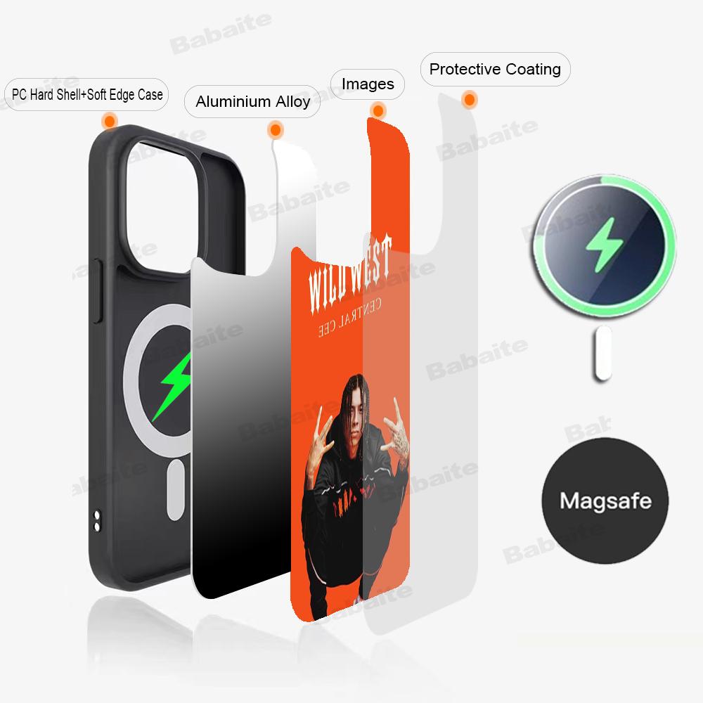 UK Drill Rapper Central Cee Phone Case Magnetic Case For IPhone 16 14 13 12 11 15 Pro Max Plus For Magsafe Wireless Charge Cover