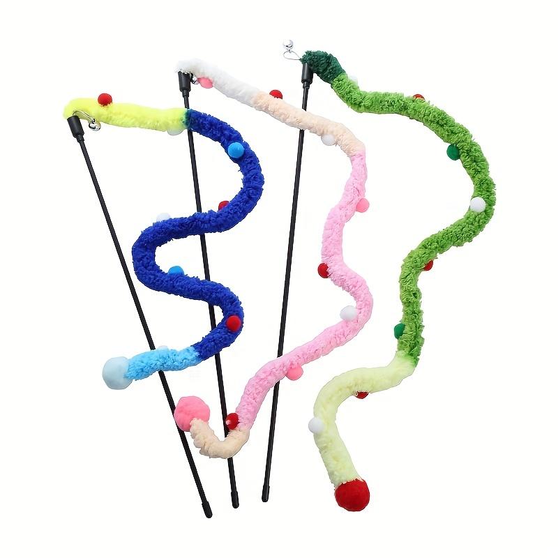 Interactive Cat Teaser Toy-Soft Plush Strip With Teasing Stick For Kitten Play-Pet Supplies For Fun And Exercise