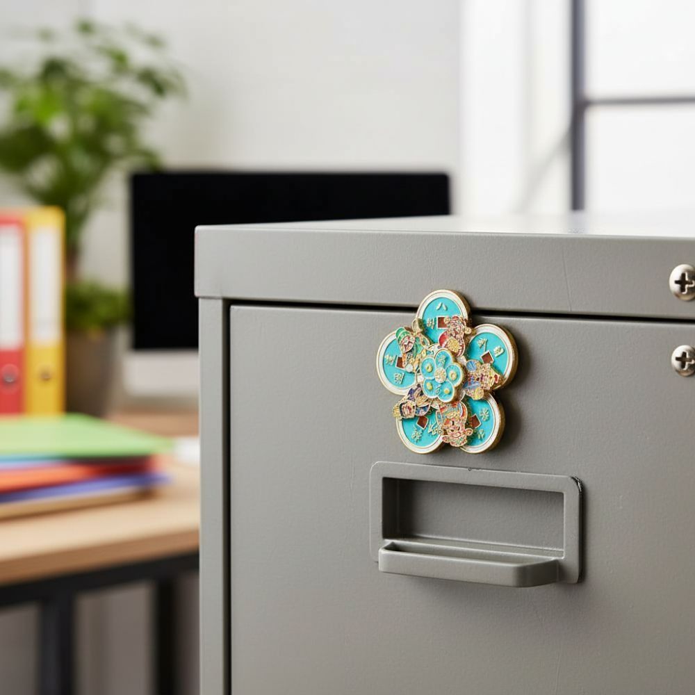 3D Rotating Refrigerator Magnet Traditional Lucky Charm Holiday Blessing Decoration Handmade Cartoon God of Wealth Sticker