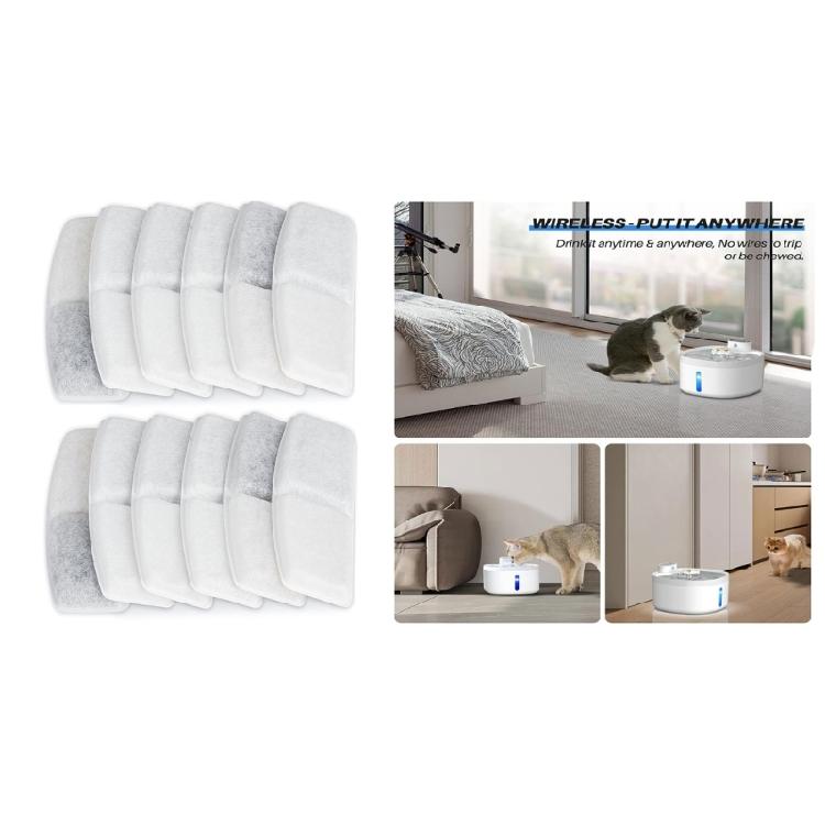 Set of 12 Cat Water Dispenser Filters Coconut Shells Material Pet Water Filter