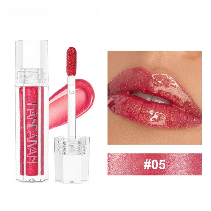 Pearl Lip Gloss - Moisturizing and Shimmering Color Lip Coating - Transparent and Hydrating - Easy To Apply