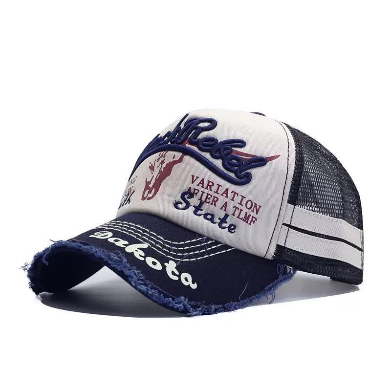 Hot Sale Unisex Baseball Cap Vintage Cap Letter Embroidery Baseball Cap Cow Head Pattern Men And Women Outdoor Trucker Hats