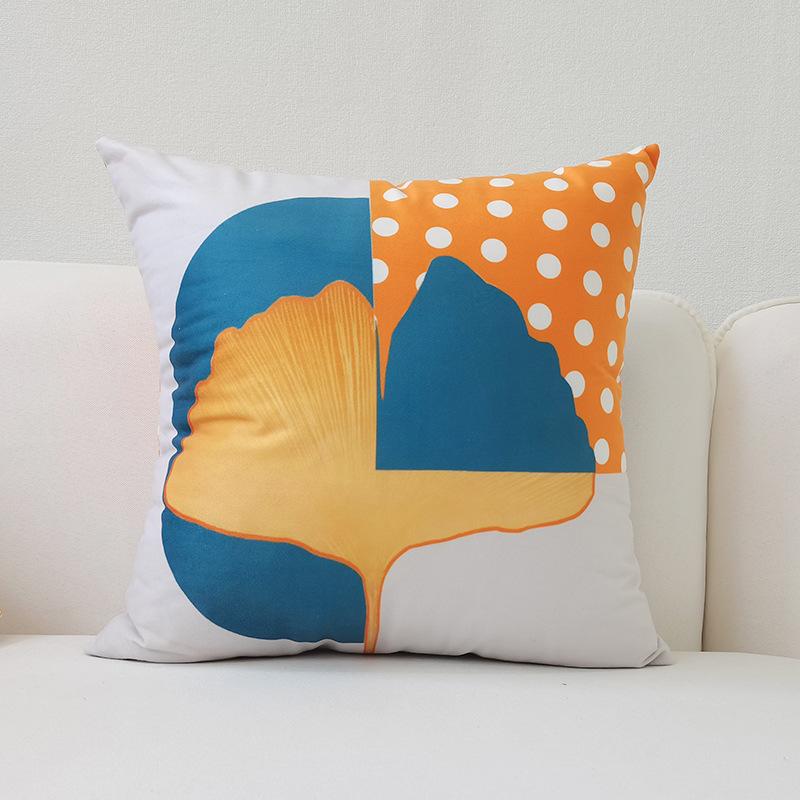 Nordic Ins Style Pillowcase Macaron Color Modern Simple Orange Sofa Car Cushion Cover Cushion Cover Pillowcase