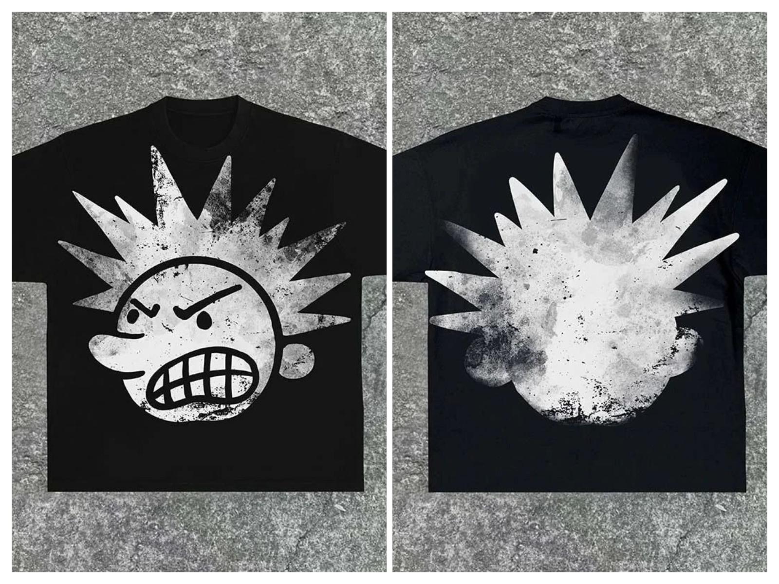 

2000s Top Y2K Streetwear Harajuku Hip Hop Fashion Trends Oversized T Shirt Clothing Cartoon Graphic Print T Shirt Short Sleeve S