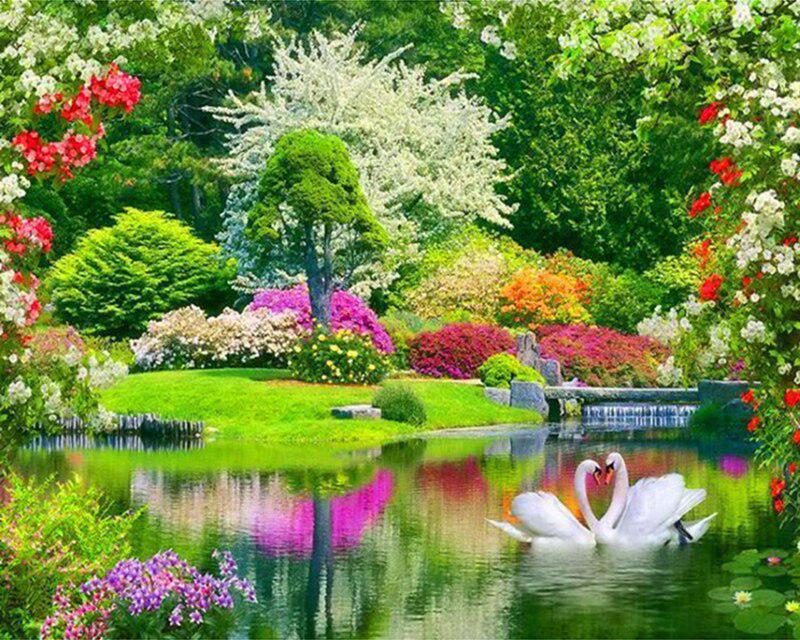 Алмазна вишивка Сніжний будиночок Набір для рукоділля Повне свердло Квадрат Нове надходження Алмазний живопис Маяк Пляж Квітковий пейзаж Мозаїка Прикраса дому