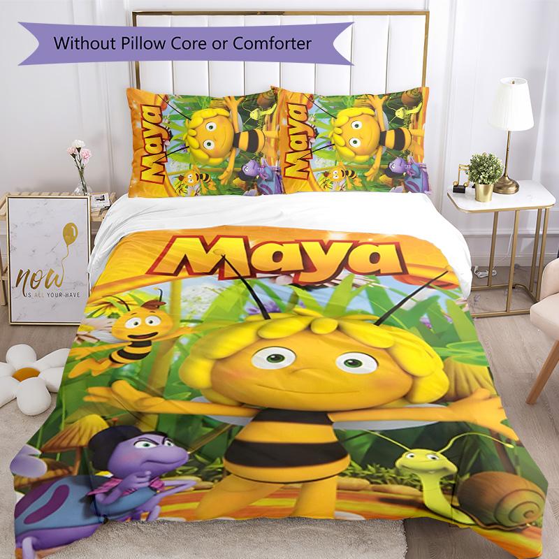 Maya 3pcs Bedding Set Duvet Cover Closure Includes 1 Duvet Cover & 2 Pillowcases for All Seasons Bedroom Home Dorm Decor
