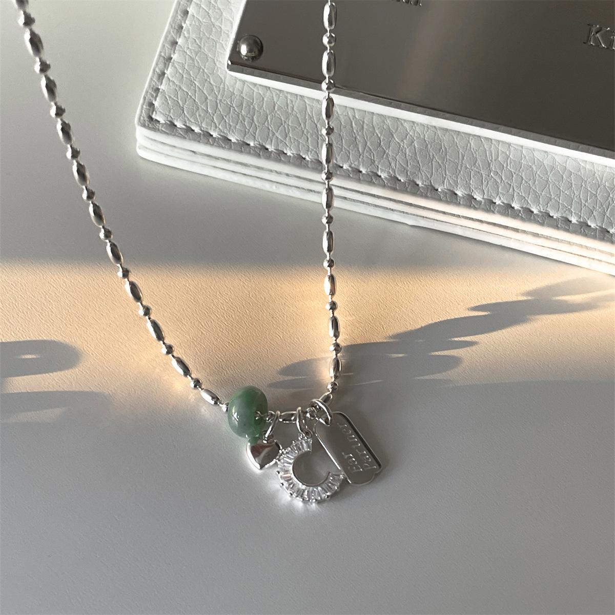 

Съемный кулон Love Jade с ожерельем для сращивания, женское нишевое дизайнерское украшение, все тело из стерлингового серебра 925 пробы 925 silver