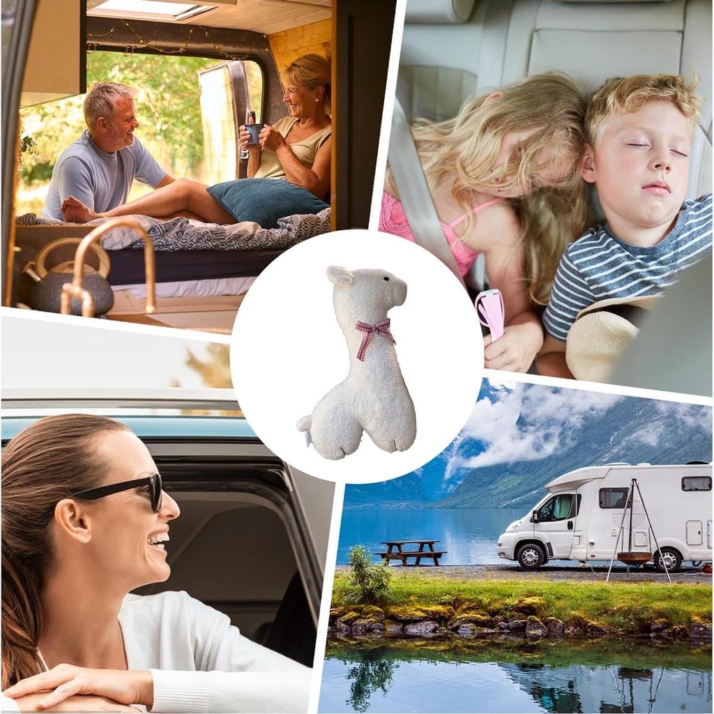 Cute Cartoon Car Seat Belt Shoulder Protector & Travel Pillow - Fit, Comfort Head, Neck & Shoulder Support