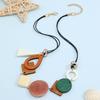 Collana Pendente Geometrico in Legno Vintage con Collare Collane Statement Bib Etniche Fatte a Mano per Donne Gioielli per il Collo