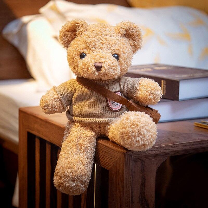 Kawaii Miś Pluszowy Miś Miękki Wypchany Słodki Miś z Ubraniami Torby Pluszowa Poduszka dla Dziewczynek Prezent Urodzinowy Lalki