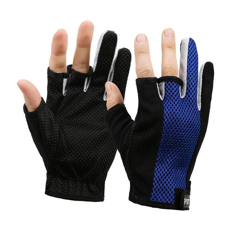 Camouflage Three-Fingerless Fishing Gloves for Lure Casting and Rock Fishing