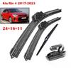 24"+16"+11" Front & Rear Frameless Wiper Blades for Kia Rio 4 2017-2023, Kia Stonic, Hyundai I20 Mk3, Hyundai Accent, Kia Picanto Mk3