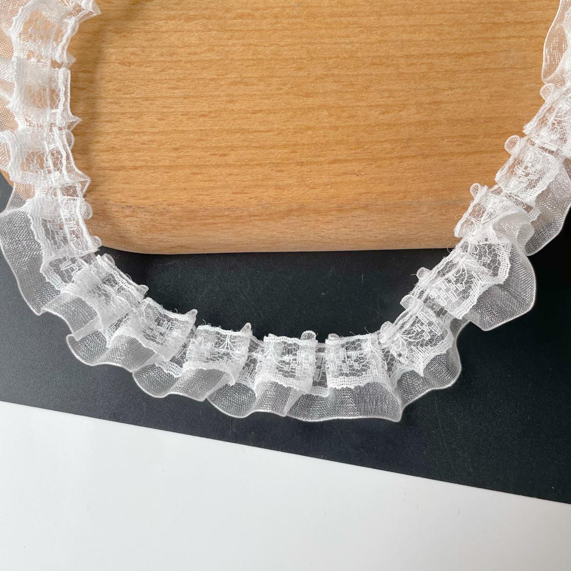 Белая Плиссированная Кружевная Отделка DIY Лолита Декор