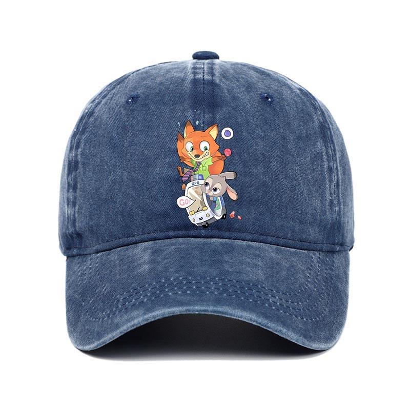 Cartoon Zootopia Aufdruck Baseballkappe Nick Judy Trucker-Mütze Herren Damen Paar Retro Sommer Lässig Outdoor Verstellbar Papa-Hut