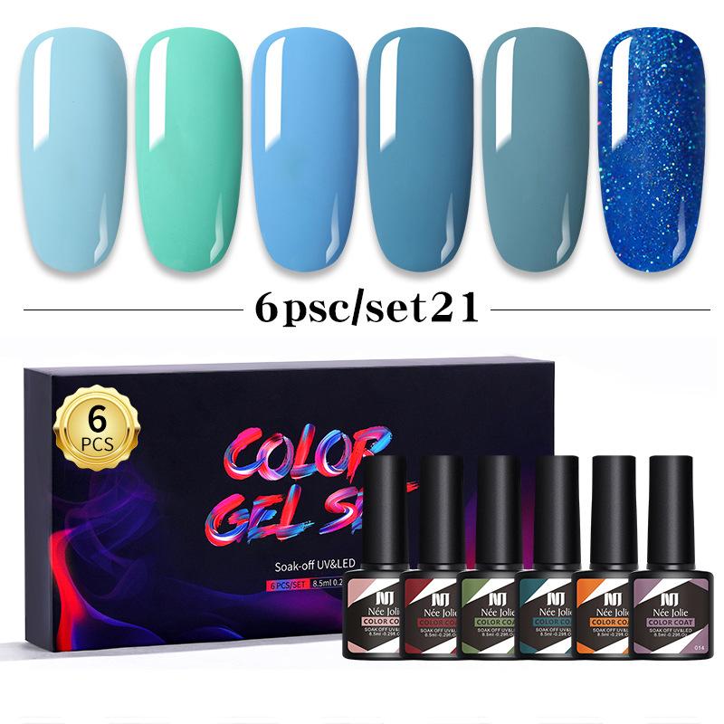 Nail Polish Glue Set 8Ml 6 Bottles Boxed Nail Art Barbie Glue Japanese Nail Color Glue Phototherapy Glue