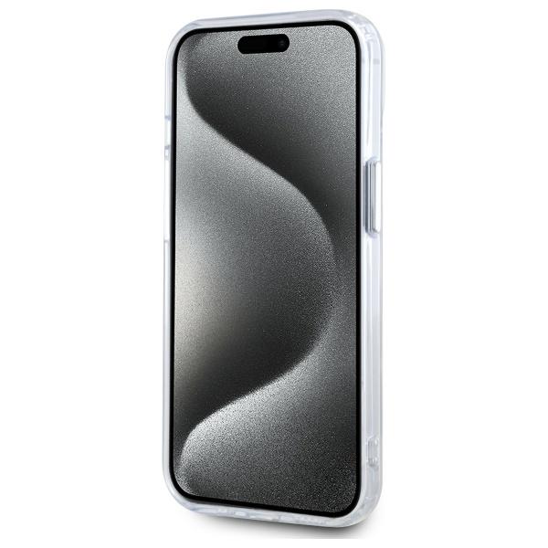 Karl Lagerfeld Klhmp15Shlschh Iphone 15  6.1 Biały/White Hardcase Iml Metal Choupette Head Magsafe
