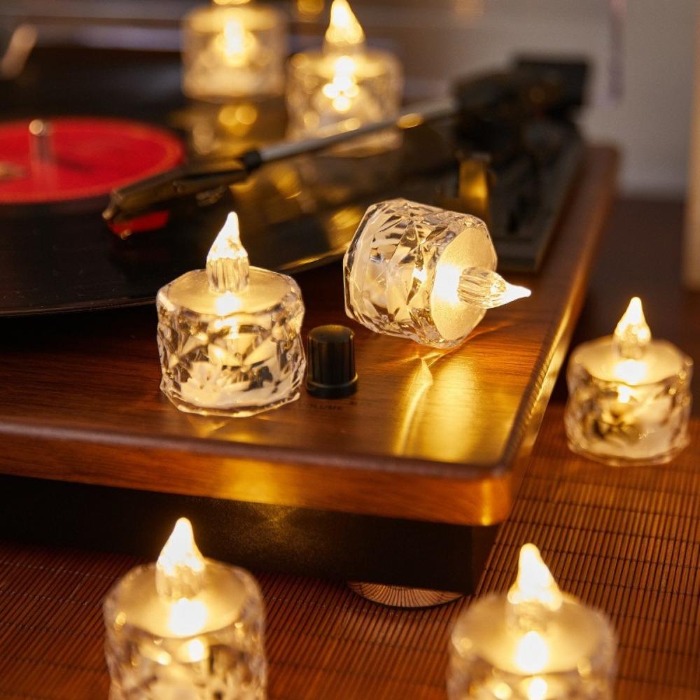 Flameless LED Light Candle Electronic Atmosphere light Mini Crystal Candle  Home Decoration
