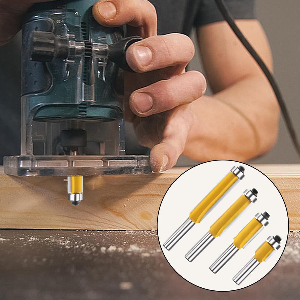 Flush Trim Router Bits Carbide 8mm Milling Cutting Milling Tools For Laminate Board Acrylic Wood Synthetic Material Metal Edge