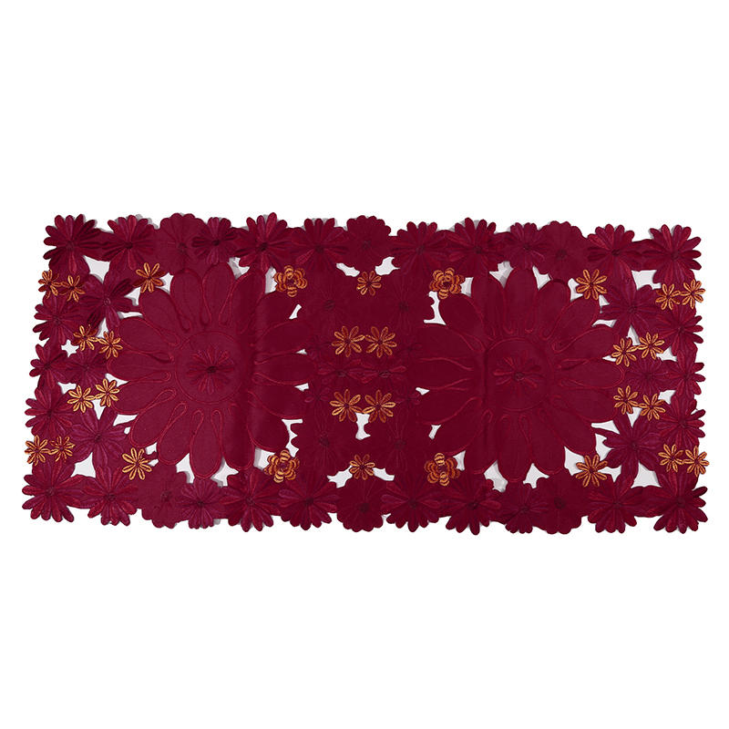

Рождественские вышитые дорожки на стол Роскошная дорожка на стол с пуансеттией и остролистом Для кофейного столика Рождественская подкладка под тарелку Украшения S