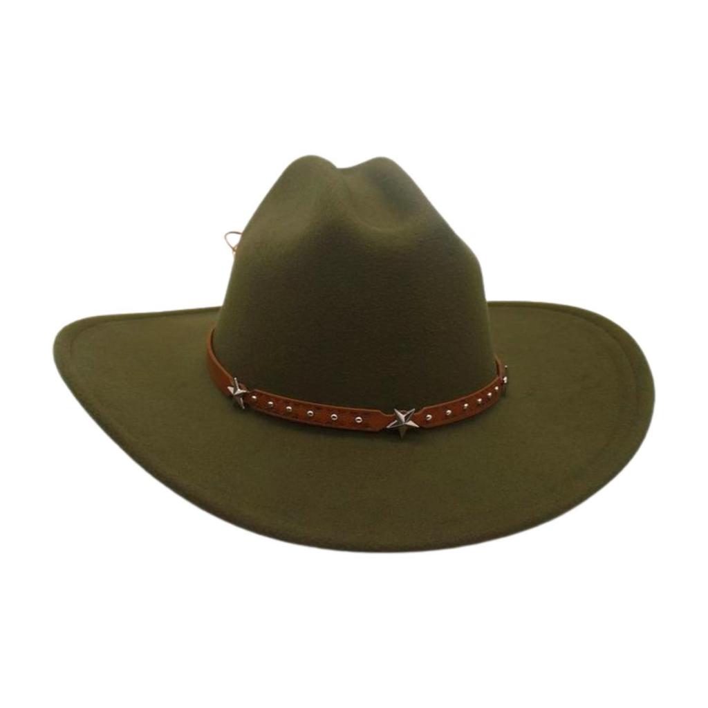 Jazz Hat Lady Fried Street Concave Shape Internet Celebrity Top Hat New British Style Wide Brim Woolen Fashion Simple Cowboy Hat