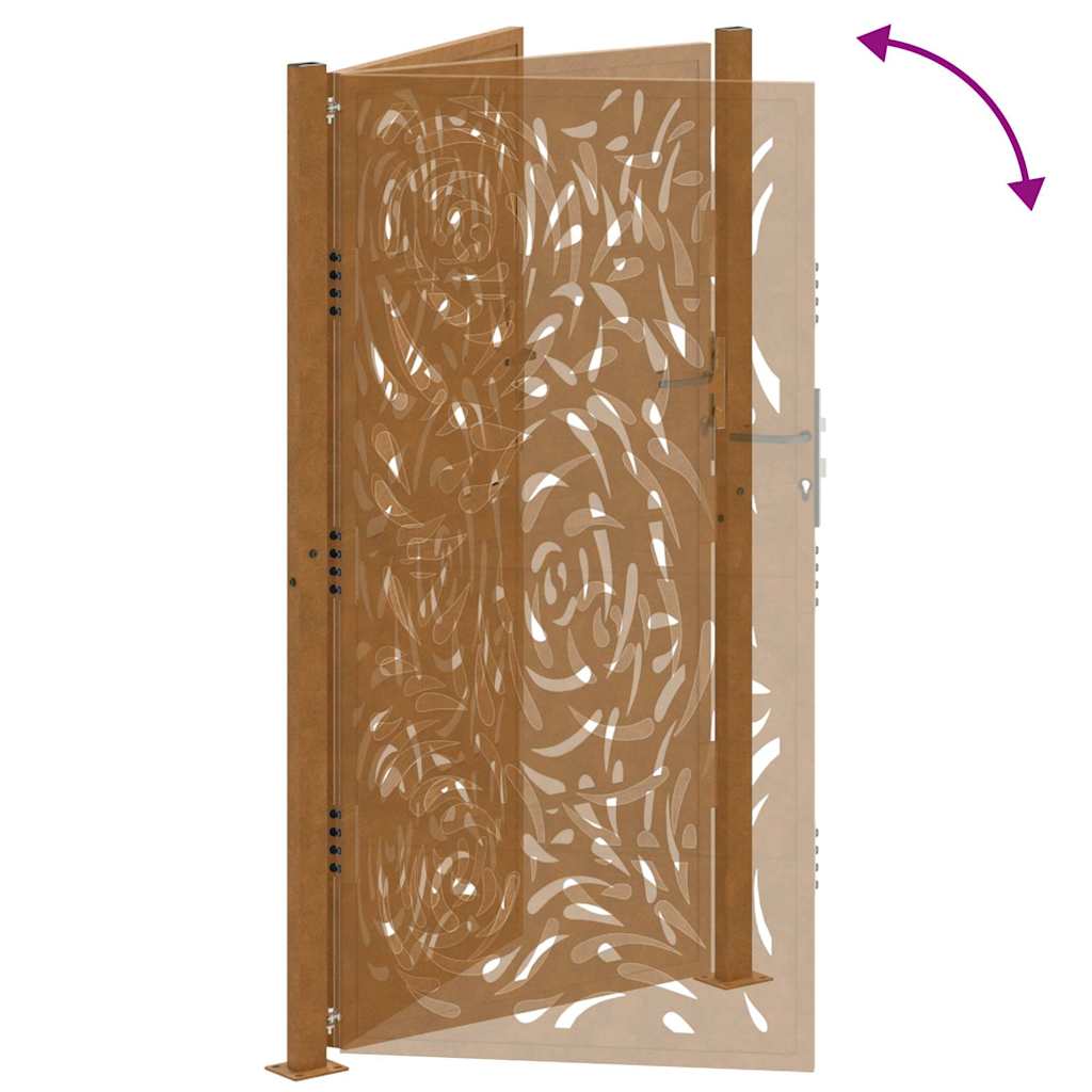 Garden Gate 100x200 Cm Weathering Steel Flame Design