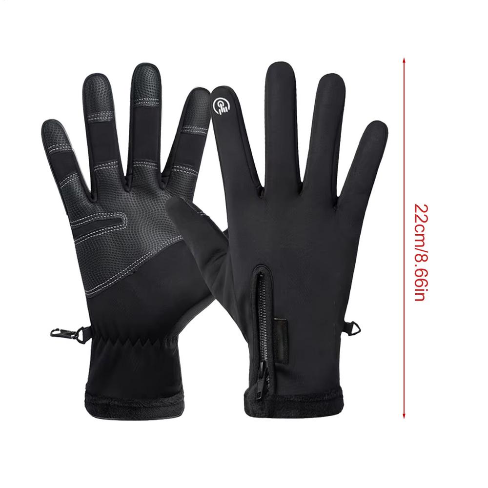 

one size USB Touch Screen Gloves Heated Motorcycle Gloves Cycling Running Ski Winter Gloves Hiking Walking Anti-Slip Gloves чорний