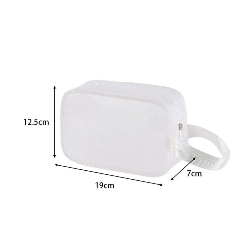 New Large Capacity Mesh Makeup Bag Handheld Transparent Cosmetic Bag Waterproof Zipper Storage Pouch Travel