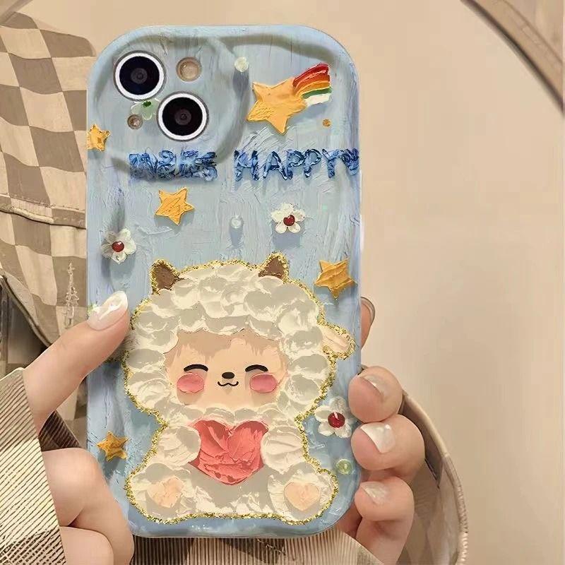 Love Little Sheep iPhone Soft Case: Compatible with 17PRO, 16PLUS, 15, 14, 13 Models - Cute and High-Value Design
