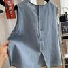 Vest for Women Versatile Sleeveless Lined Vest Casual Retro Loose Sleeveless Blazer Vest Top