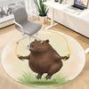 1pc Jumping Capybara Office Round Rug, Non-slip, Soft and Durable Office Rug for Interior Decoration, Perfect for Office,Decoration Yy260204059
