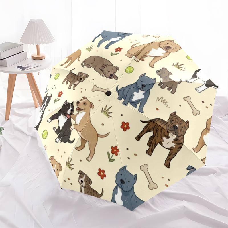 1 PC Automatic Folding Umbrella - Cute Dog Pattern, Portable & Foldable Design with 8 Ribs, Christmas Birthday Gifts