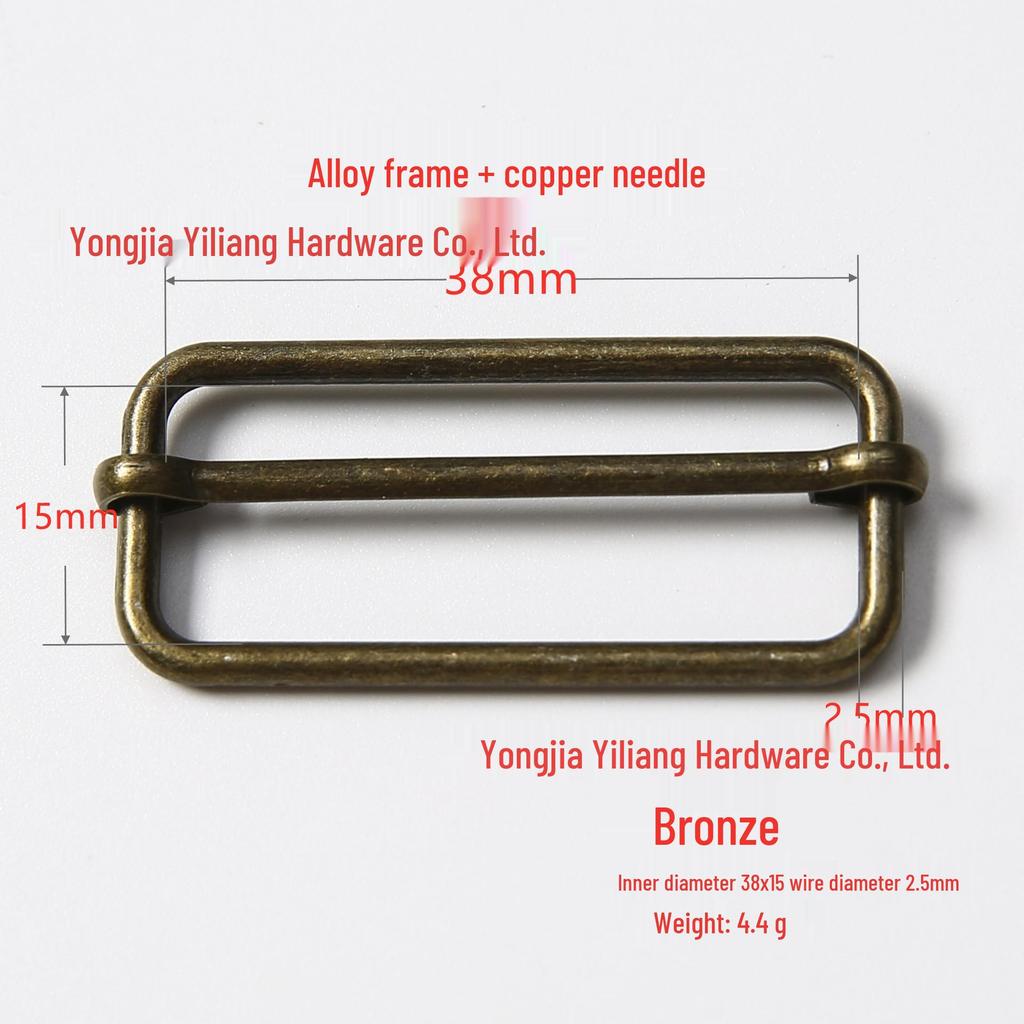 Stainless Steel Adjustable D-Ring Buckle - Copper Three-Speed Wire Pull Design