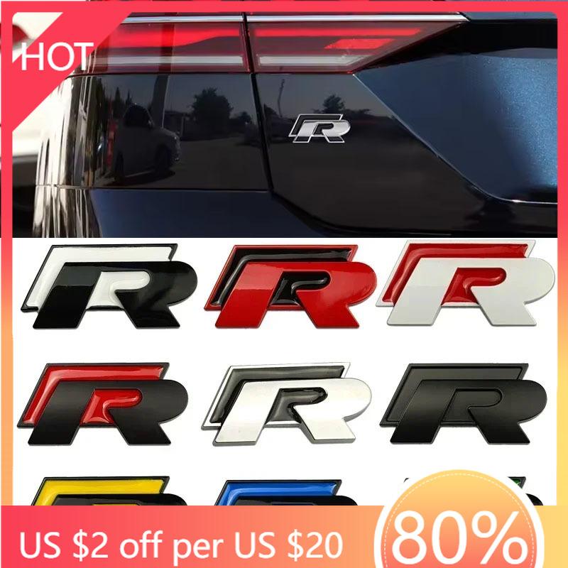 Golf 3 4 MK3 MK4 2026 Hot For VW VOLKSWAGEN For Volkswagen VW R Rline Logo Metal Car Grille Emblem Rear Trunk Badge Stickers Pol