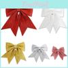 Vibrant Christmas Pearl Cotton Glitter Bow Hangings Perfect For Holiday Party Decorations