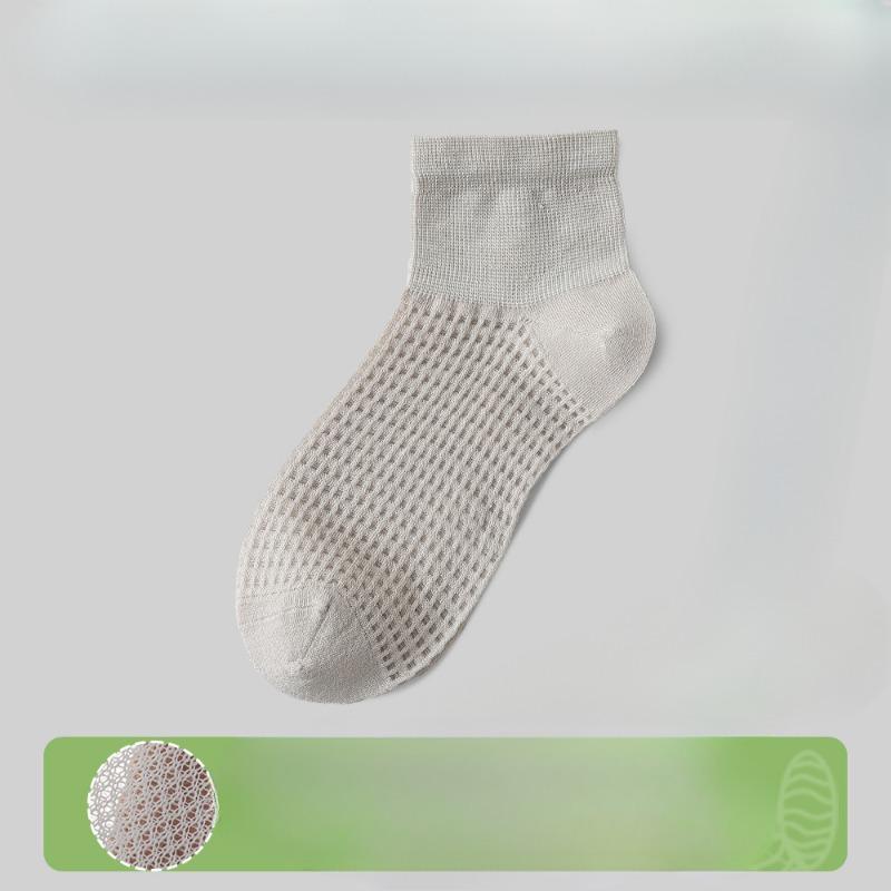 Female Spring and Summer Breathable Sweat Absorption Deodorant Antibacterial Boneless Small Fresh Tube Socks
