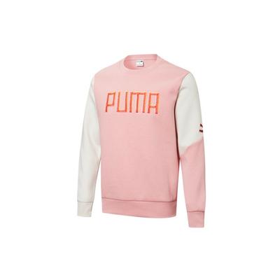 Puma Besticktes Logo Color-Block Freizeit-Sweatshirt Herren Tops Mehrfarbig Neuvermählt-Pink 532180-14
