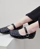 Spur Crimp Buckle Maryjane Flat Shoes 1Cm -Vs9060 (2Color)